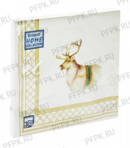 Салфетки НГ бум. DESNA HOME COLLECTION CLASSIC (20 листов) Новогодняя скатерть с оленем [12/12]