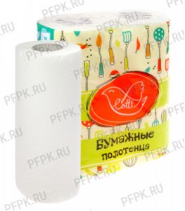 Полотенца бум. 2-сл. LOTTI Половники mini (уп. 2 рул.) Белые (24х20) [1/12]