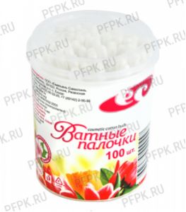 Ватные палочки (пласт.цилиндр 100 шт.) [1/64]