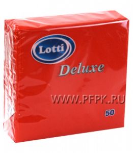 Салфетки бум. LOTTI 25х25, 1-сл. (50 листов) Deluxe Красные [18/18]