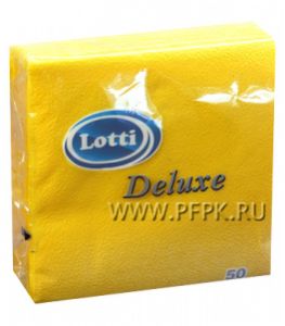 Салфетки бум. LOTTI 25х25, 1-сл. (50 листов) Deluxe Желтые [18/18]