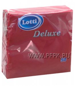 Салфетки бум. LOTTI 25х25, 1-сл. (50 листов) Deluxe Бордовые [18/18]