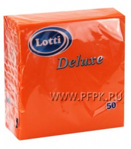 Салфетки бум. LOTTI 25х25, 1-сл. (50 листов) Deluxe Оранжевые [18/18]
