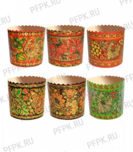 Форма бумажная для куличей 110х85 ХОХЛОМА [1900/1900]
