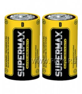 Батарейки SUPERMAX R20 солевые (спайка 2шт) [24/192]