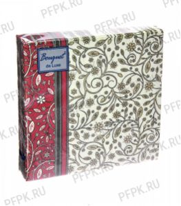 Салфетки бум. BOUQUET de LUXE 24х24, 3-сл.,с рис. (25 листов) Ажурный узор [15/15]