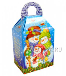 Коробка картон. 1000 гр Снежная семья [1/300]