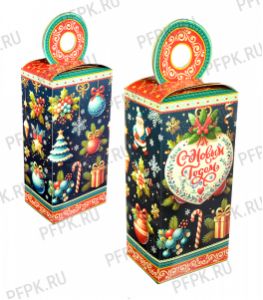 Коробка картон. 500 гр Новогодняя [1/325]