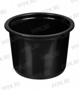 Емкость К-115 500 мл, круглая, черная, СТП (без крышки) [50/500]