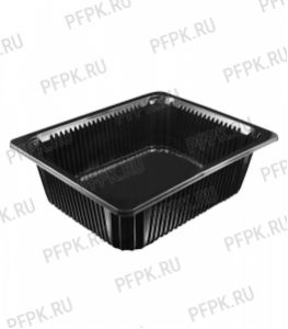 Контейнер под запайку ПР-Л-325х265х100 черный PP (М) [180/180]