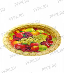 Тарелка бумажная 230 мм Фрукты [50/500]