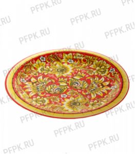 Тарелка бумажная 230 мм Хохлома красная [50/500]