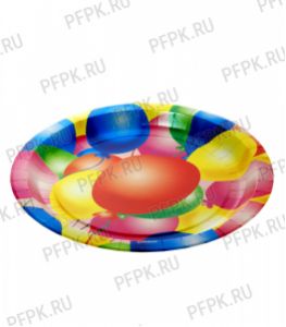 Тарелка бумажная 230 мм Шары [50/500]