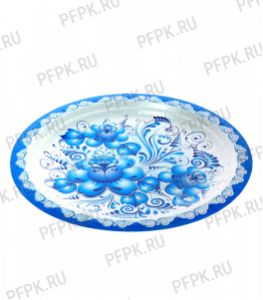 Тарелка бумажная 230 мм Гжель [50/500]