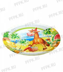 Тарелка бумажная 180 мм Жираф [500/500]