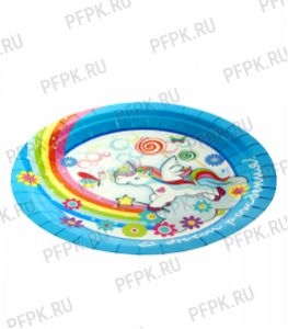 Тарелка бумажная 180 мм Единорожка [500/500]