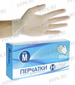 Перчатки виниловые HANS (уп. 100 шт.) M [1/10]