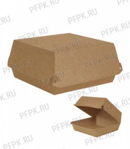 Коробка бум. для гамбургера 100х100мм h60мм крафт (М) ECO BURGER DoECO [50/300]