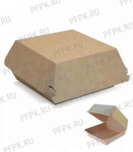 Коробка бум. для гамбургера 120х120мм h70мм крафт (L) ECO BURGER DoECO [50/150]