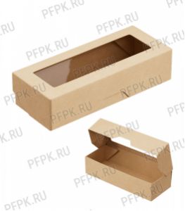 Коробка бум. V500мл 170х65мм h40мм крафт (с окном) OneBox 500/b [25/350]