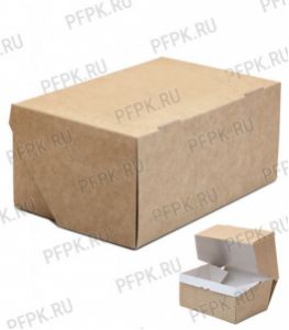 Коробка бум. V1200мл 150х100мм h85мм крафт (без окна) 411-097 [25/200]