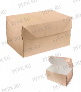 Коробка бум. V1200мл 150х100мм h85мм крафт (без окна) ECO CAKE 1200 [25/250]