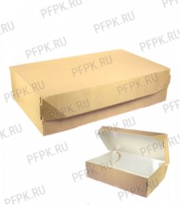 Коробка бум. V1900мл 230х140мм h60мм крафт (без окна) DoEco ECO CAKE 1900 [25/300]