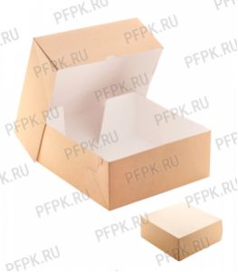 Коробка бум. V6000мл 255х255мм h105мм крафт (без окна) OSQ CAKE 6000 [1/75]