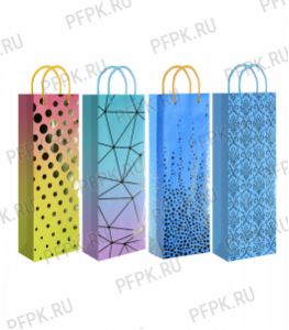 Сумочка бумажная под бутылку 123х362х100 МЕГА (BP) ВР25-4006/4007/4008/4009/4010 [10/200]