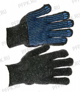 Перчатки полушерстяные ТОЧКА 6-нитка 7,5-класс Черные (ЮИ60160) [10/250]