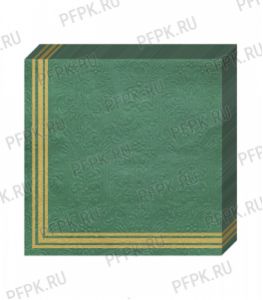 Салфетки бум. DESNA BOUQUET 33х33, 3-сл.,с рис. (16 листов) Барокко Рамка на зеленом [12/12]