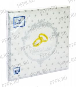 Салфетки бум. DESNA BOUQUET 33х33, 3-сл.,с рис. (16 листов) Барокко Золотые обручальные кольца [12/12]