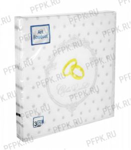 Салфетки бум. DESNA BOUQUET 33х33, 3-сл.,с рис. (16 листов) Барокко Золотые обручальные кольца Серебро [12/12]