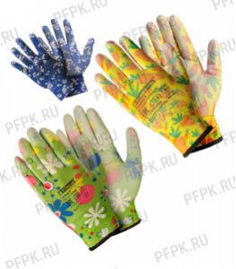 Перчатки полиэстеровые с полиуритановым покрытием (KPSV081) [12/120]