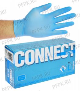 Перчатки нитриловые ЧЗ CONNECT (уп. 100шт./50пар) L (ULTRA) [1/10]