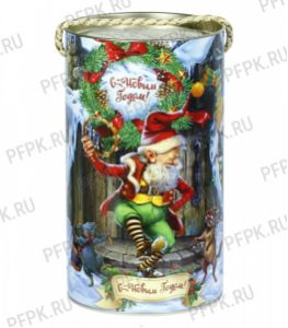 Картонная туба 0,8-1,0кг с крышкой , диаметр 120мм Гномы [1/40]