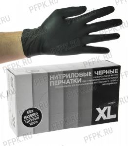 Перчатки нитриловые черные BLACK NITRILE GLOVES (уп. 100шт./50пар) XL (CW35-04) [1/10]