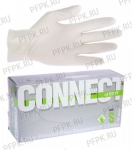 Перчатки латексные ЧЗ смотровые CONNECT (уп. 100 шт.) S [1/10]