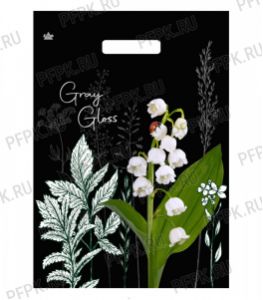 ГРЕЙ ГЛОСС, вырубная ручка 31,5х43 (50мкм) ПВД, ТИКО Ландыш [50/500]