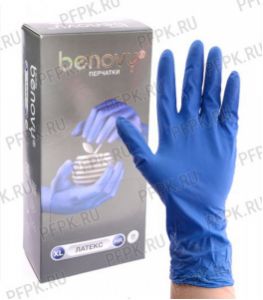 Перчатки латексные ЧЗ синие BENOVY XL (B125G5) [25/250]