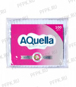 Ватные палочки AQUELLA (пакет 100 шт) Алоэ [1/120]