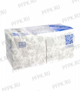 Салфетки НГ бум. DESNA BOUQUET 20х20, 2-сл. (250 листов) Серебряные снежинки [6/6]