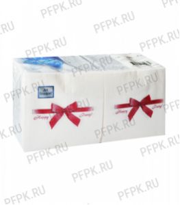 Салфетки НГ бум. DESNA BOUQUET 20х20, 2-сл. (250 листов) Подарок бордовый [6/6]