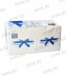 Салфетки НГ бум. DESNA BOUQUET 20х20, 2-сл. (250 листов) Подарок синий [6/6]