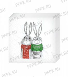 Салфетки НГ бум. DESNA BOUQUET 20х20, 2-сл. (250 листов) Кролики [6/6]