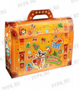 Коробка картон. 1000 гр Портфельчик новогодний с марками (1421Р-02) [1/170]