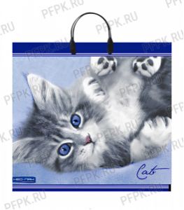 Пакет с пласт.руч. ФОТОПЕЧАТЬ 37х35 (90 мкм) Кот [5/100]