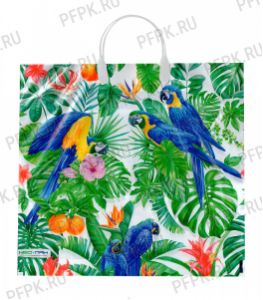 Пакет с пласт.руч. ФОТОПЕЧАТЬ 37х35 (90 мкм) Попугай [5/100]