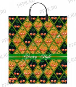 Пакет с пласт.руч. ФОТОПЕЧАТЬ 38х44 (90 мкм) Вишневый стиль [5/100]