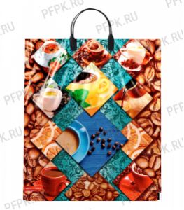 Пакет с пласт.руч. ФОТОПЕЧАТЬ 38х44 (90 мкм) Кофейное настроение [5/100]